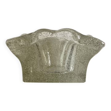 Massive wavy ashtray mid-century in bubbled glass 1960 Italian design