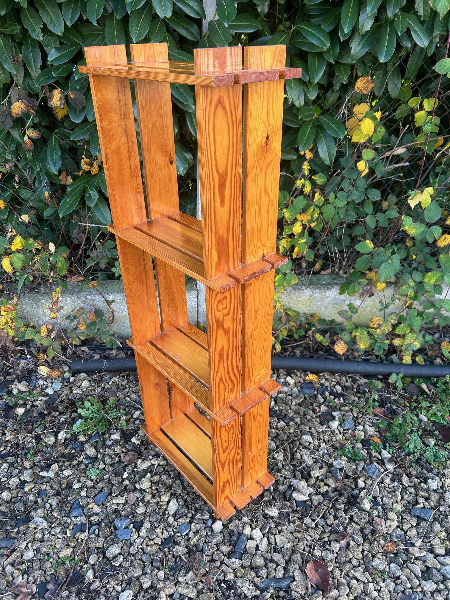 Brutalist pine shelf