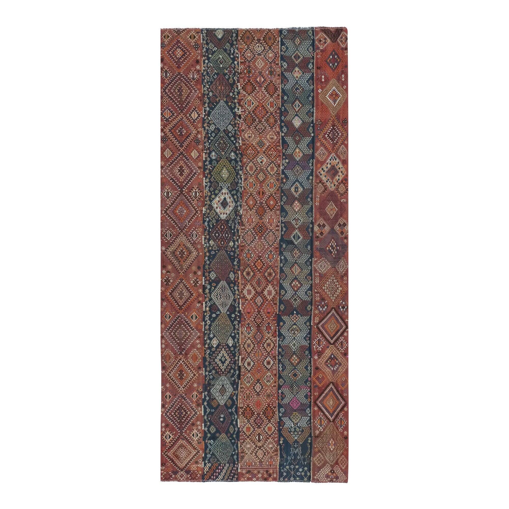 Vintage Turkish kilim handwoven 156x377 cm