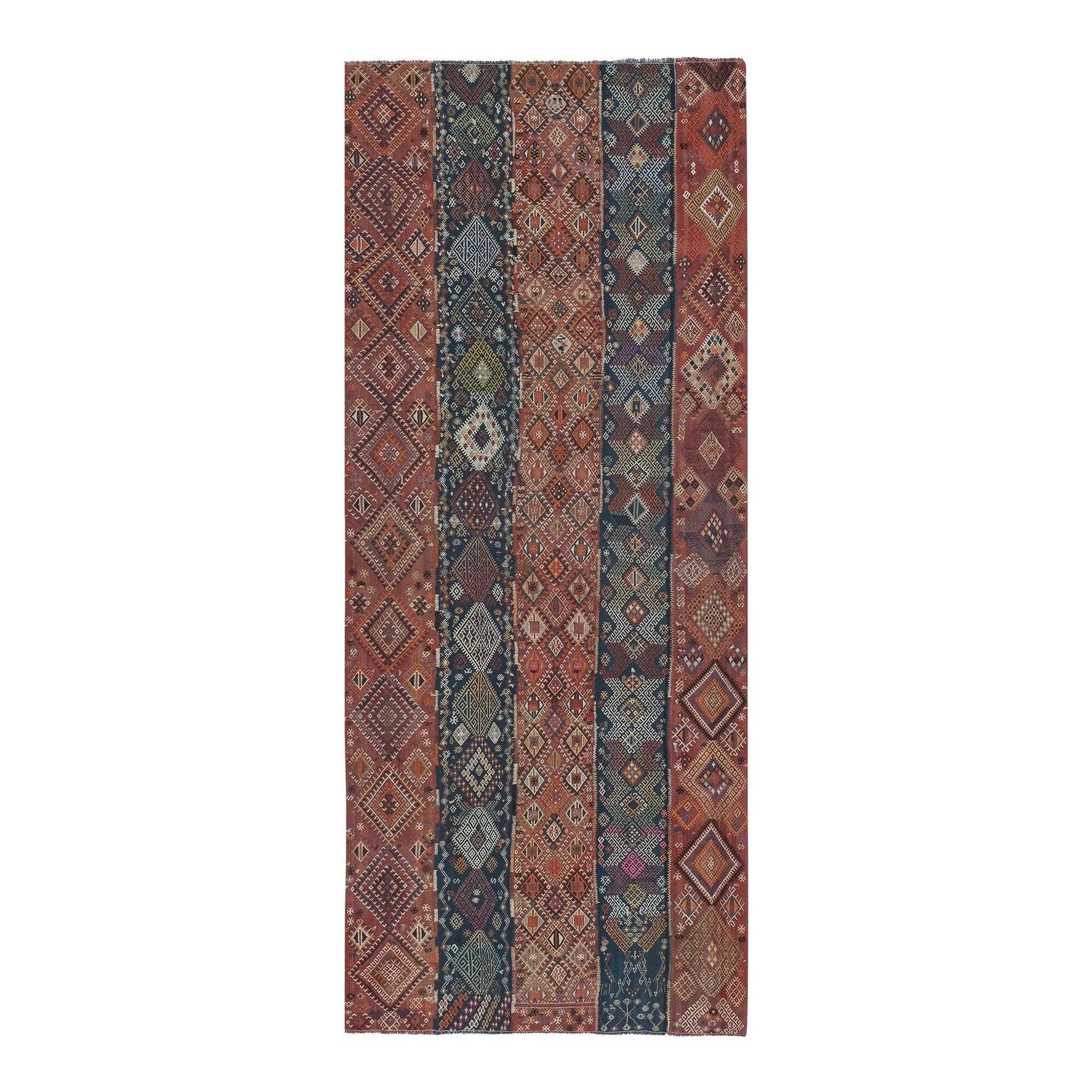 Kilim turc vintage tissé main 156x377 cm