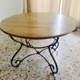 Table bois et fer forgé