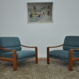 Scandinavian Teak Living Room Set, 1970s, Set of 3