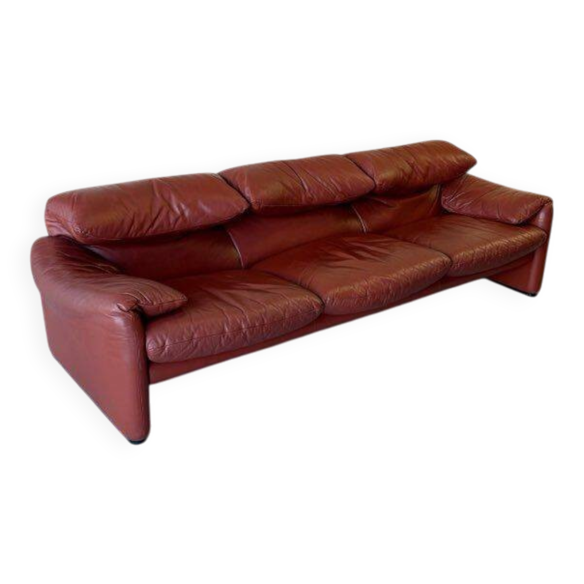 3-seater sofa Cassina Maralunga in red leather