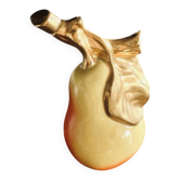 Decorative Barbotine bottle in the shape of a pear – Vintage ceramic