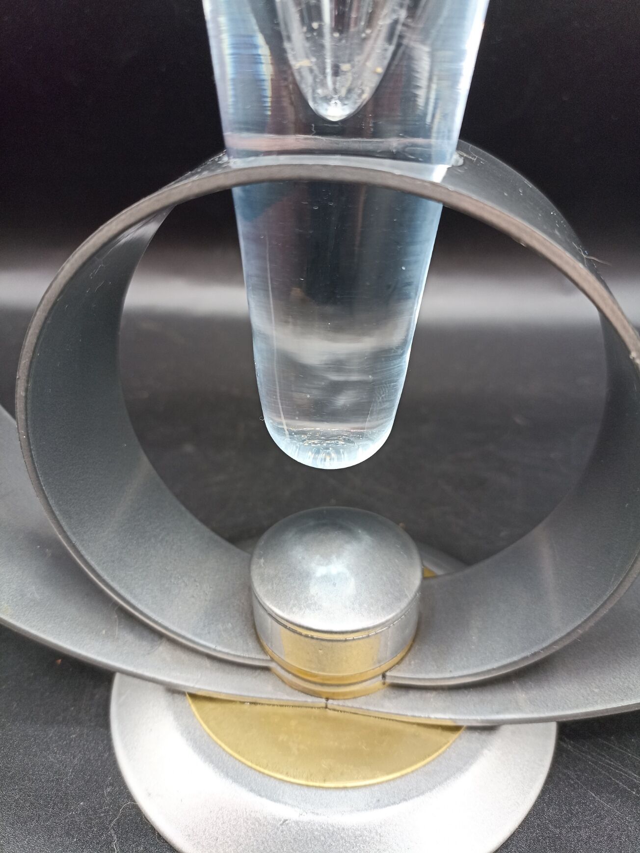 Formano 80s cornet vase - Metal and Glass