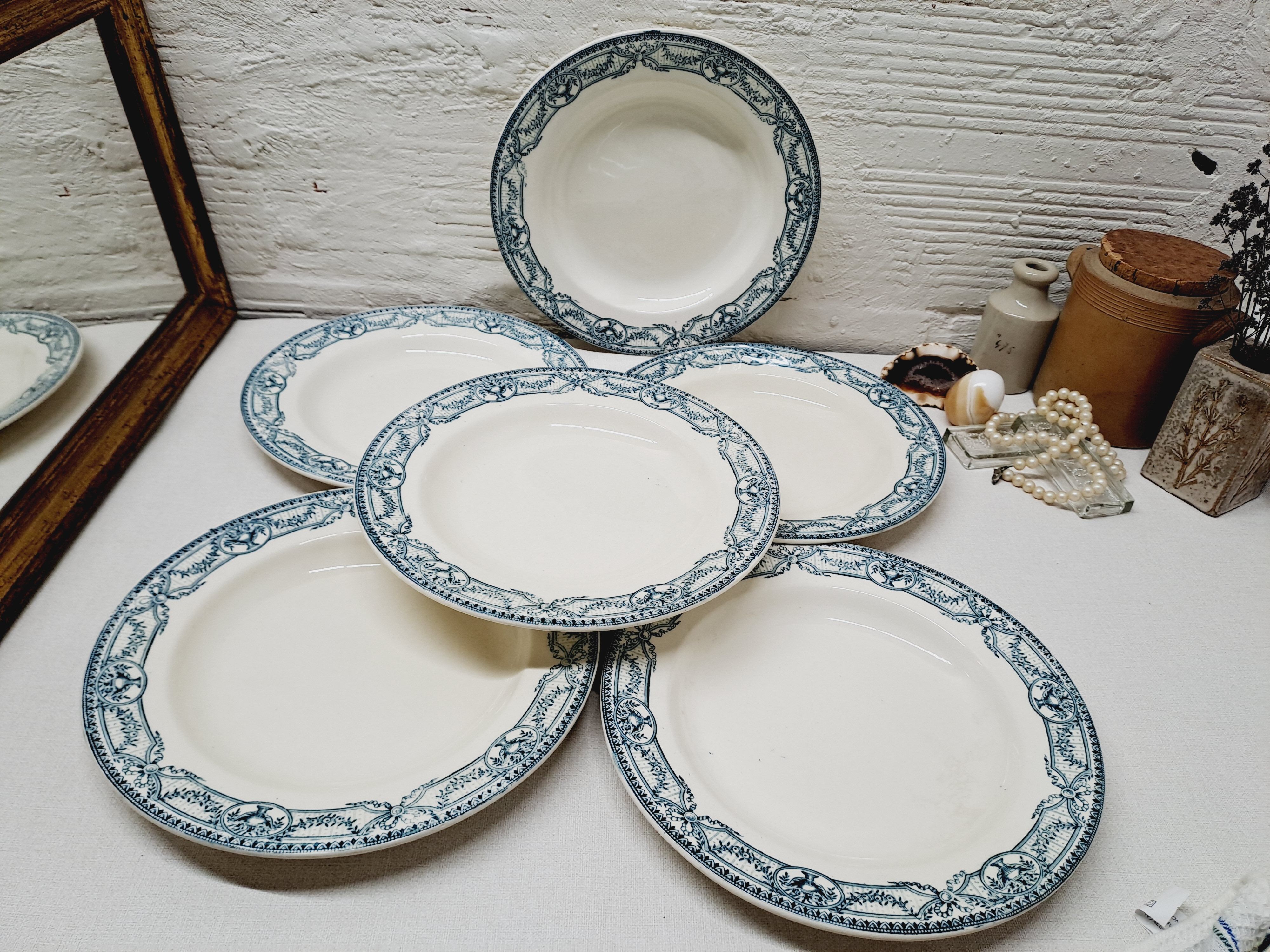 Set of 6 hollow plates Terre de Fer