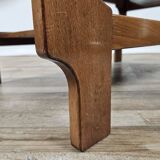 Teak coffee table with smoked glass top
