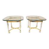Ensemble de 2 tables d'appoint dans le style de Claude Dalle / Maison Roméo, Paris années 1970.