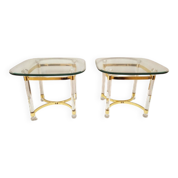 Ensemble de 2 tables d'appoint dans le style de Claude Dalle / Maison Roméo, Paris années 1970.