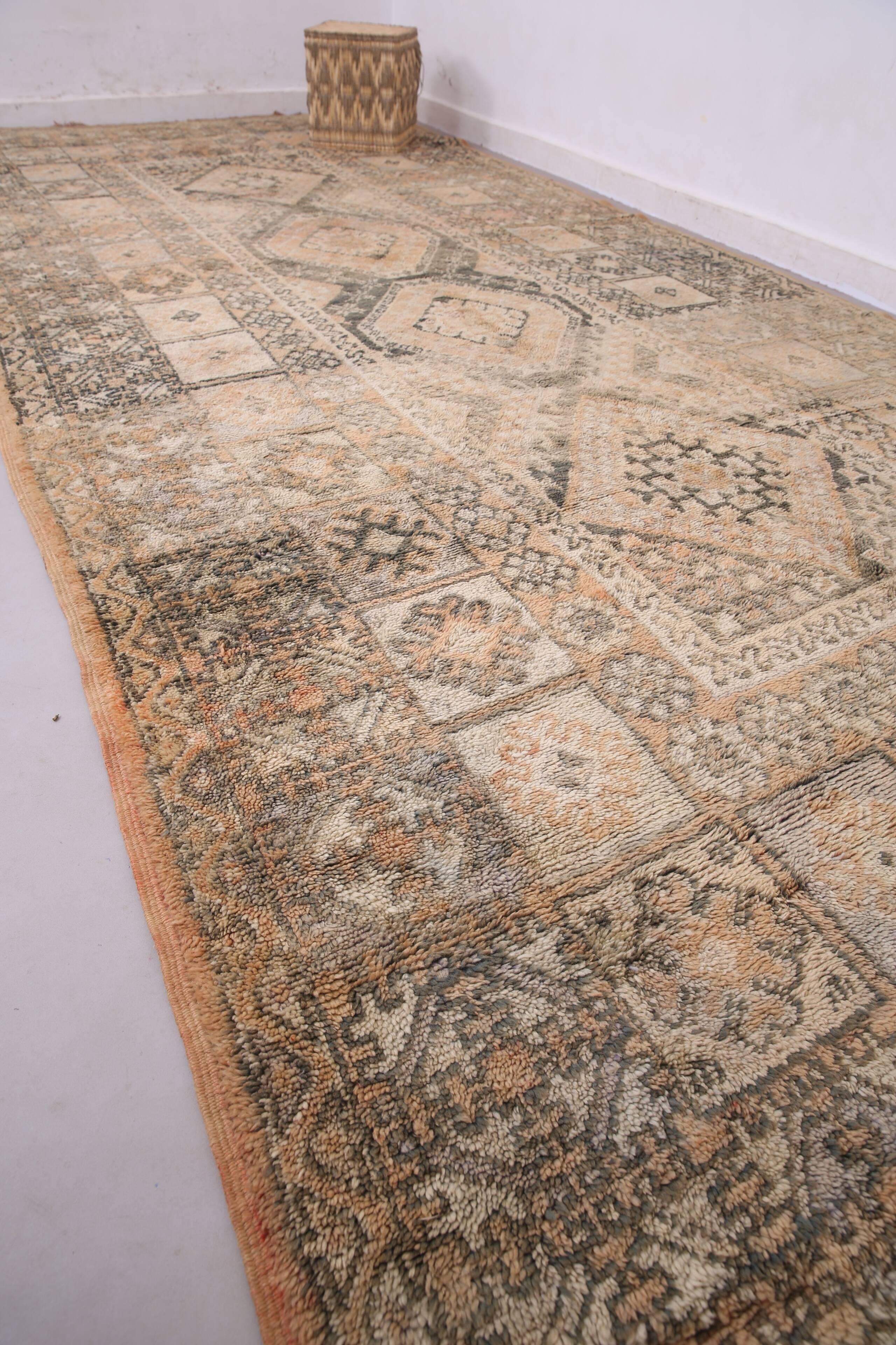 Extra Large Vintage Moroccan Rug  217 x 487 - Berber wool Boho Rug Handmade