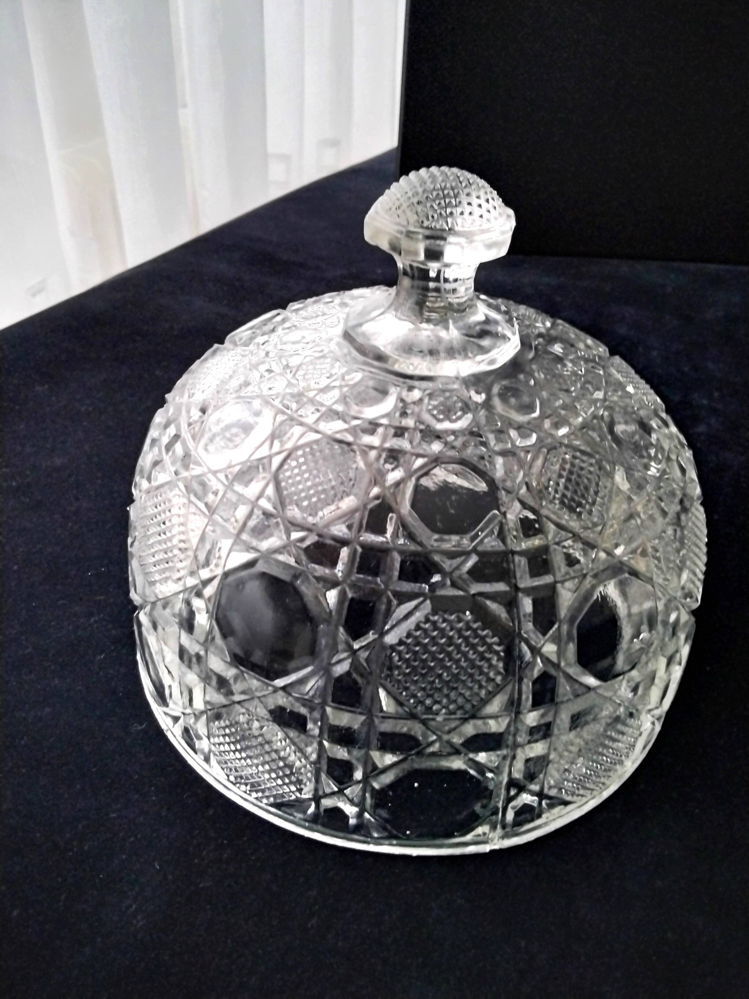 Antique pressed glass cheese bell