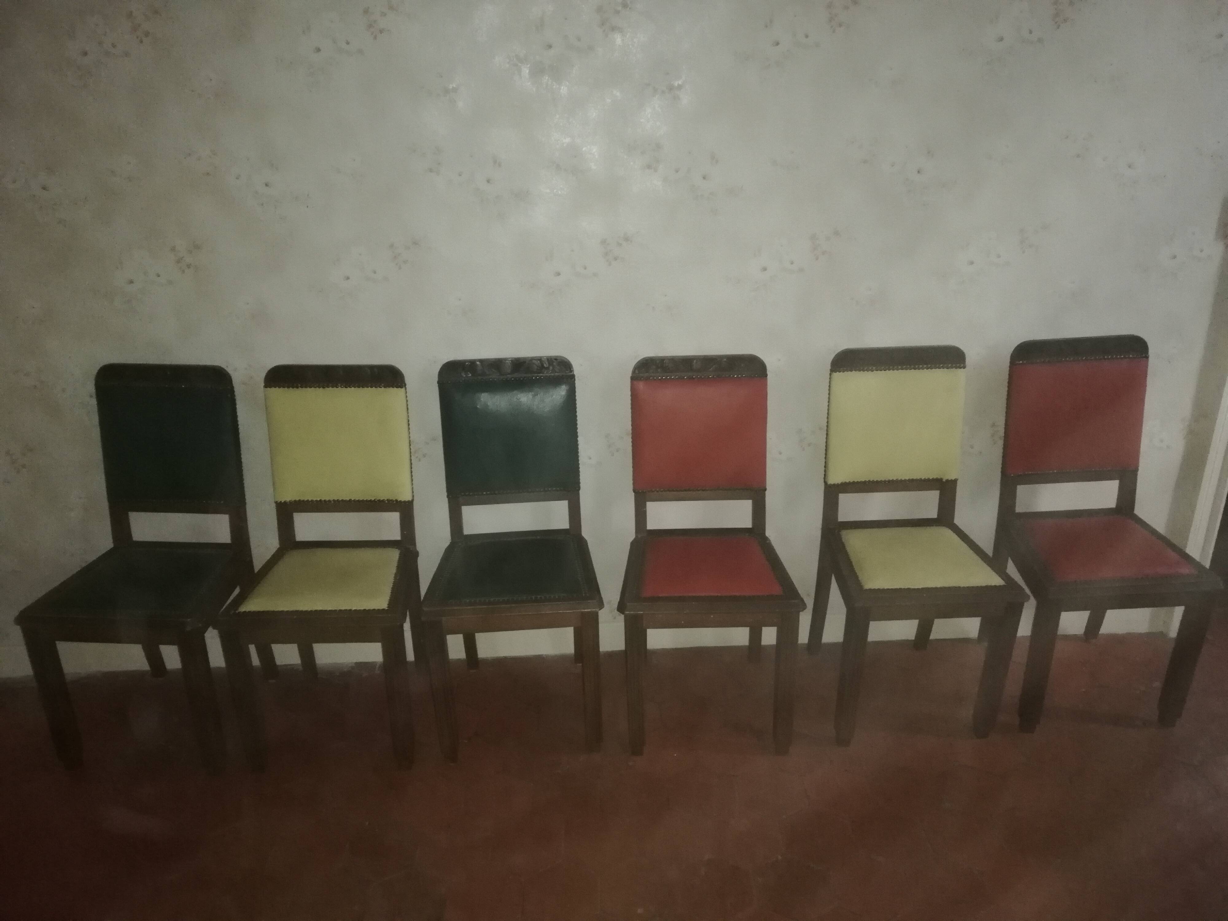 Art deco style dining room table and 6 chairs