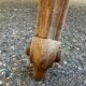 Round extendable dining table Louis XV stripped in solid oak 1950