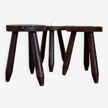 Tripod stools, French brutalist