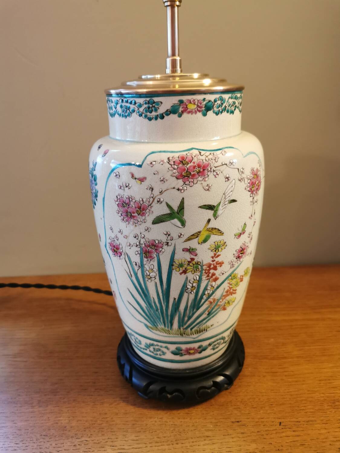 Antique Asian lamp base