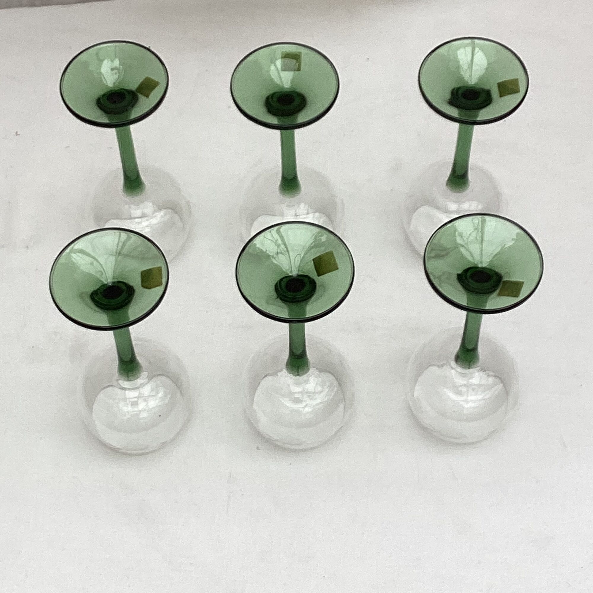 Set of six Riesling wine glasses from the 1970s, dimensions: H-17 cm-D-6.5 cm-
