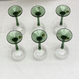 Set of six glasses with Riesling wine in the 1970s dimension: H-17 cm-D-6.5 cm-