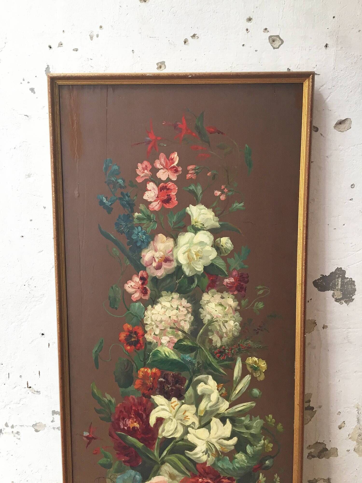 Peinture à l’huile sur bois XIXème format XXL