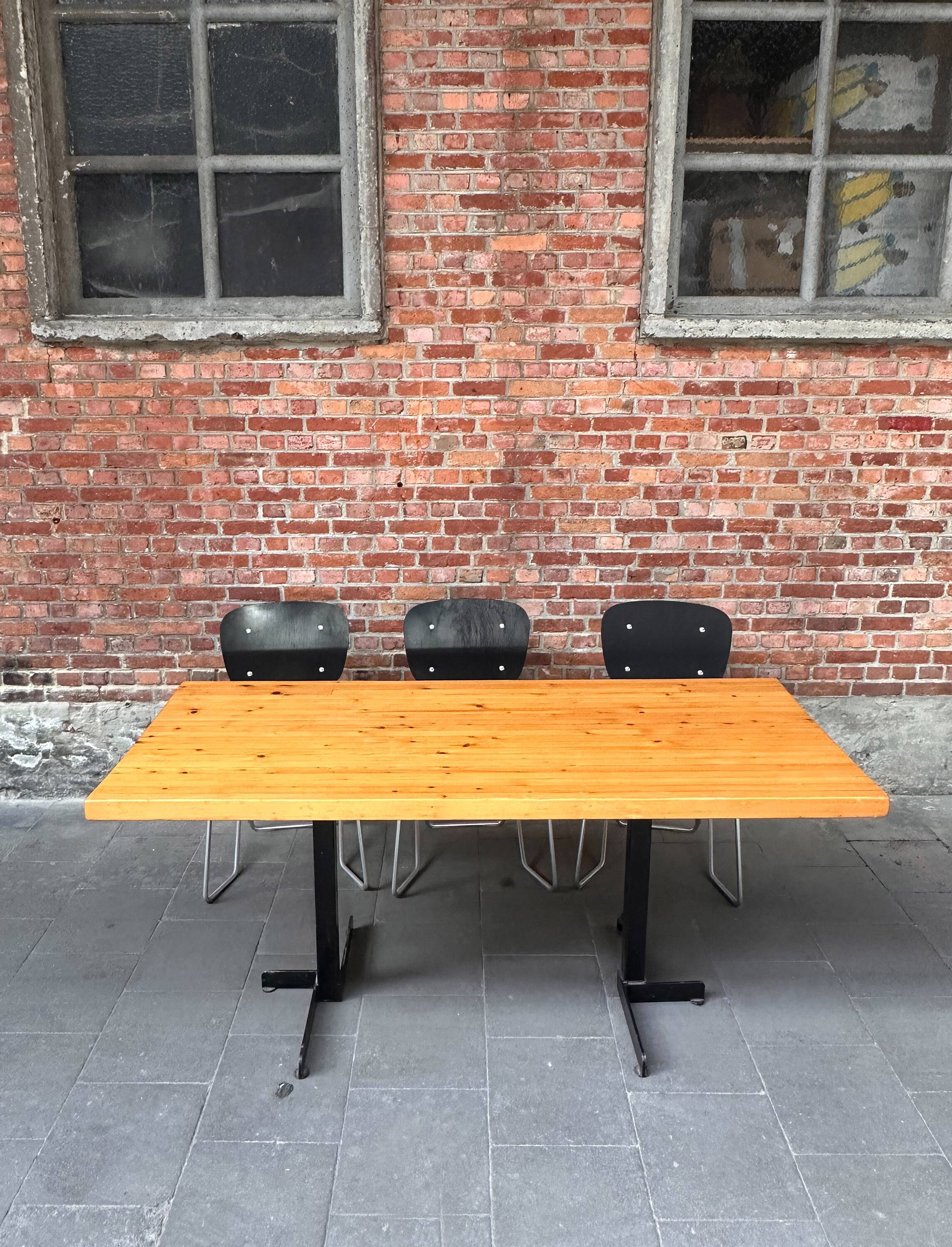 Dining table or desk Les Arcs Charlotte Perriand solid pine France 1960