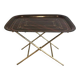 Beautiful table with a brass top and painted sheet metal