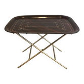 Table plateau en laiton et tôle peinte