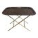Beautiful table with a brass top and painted sheet metal