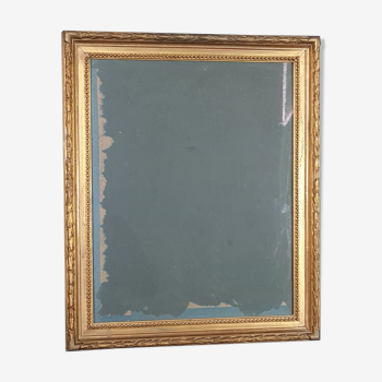 Old frame with keys, gilded stucco wood, pearl frieze 46x38 cm, foliage 40.3x32.1 cm + SB glass