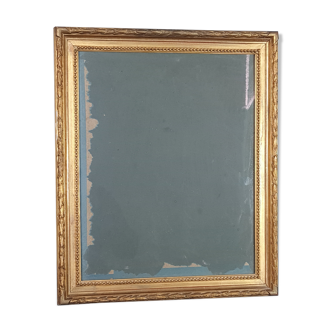 Old frame with keys, gilded stucco wood, pearl frieze 46x38 cm, foliage 40.3x32.1 cm + SB glass