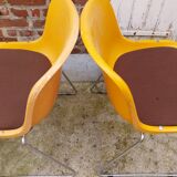 Paire de chaises traineaux Orange