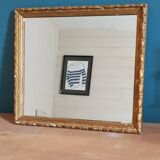 Mirror carved gilded stucco wood frame patinated