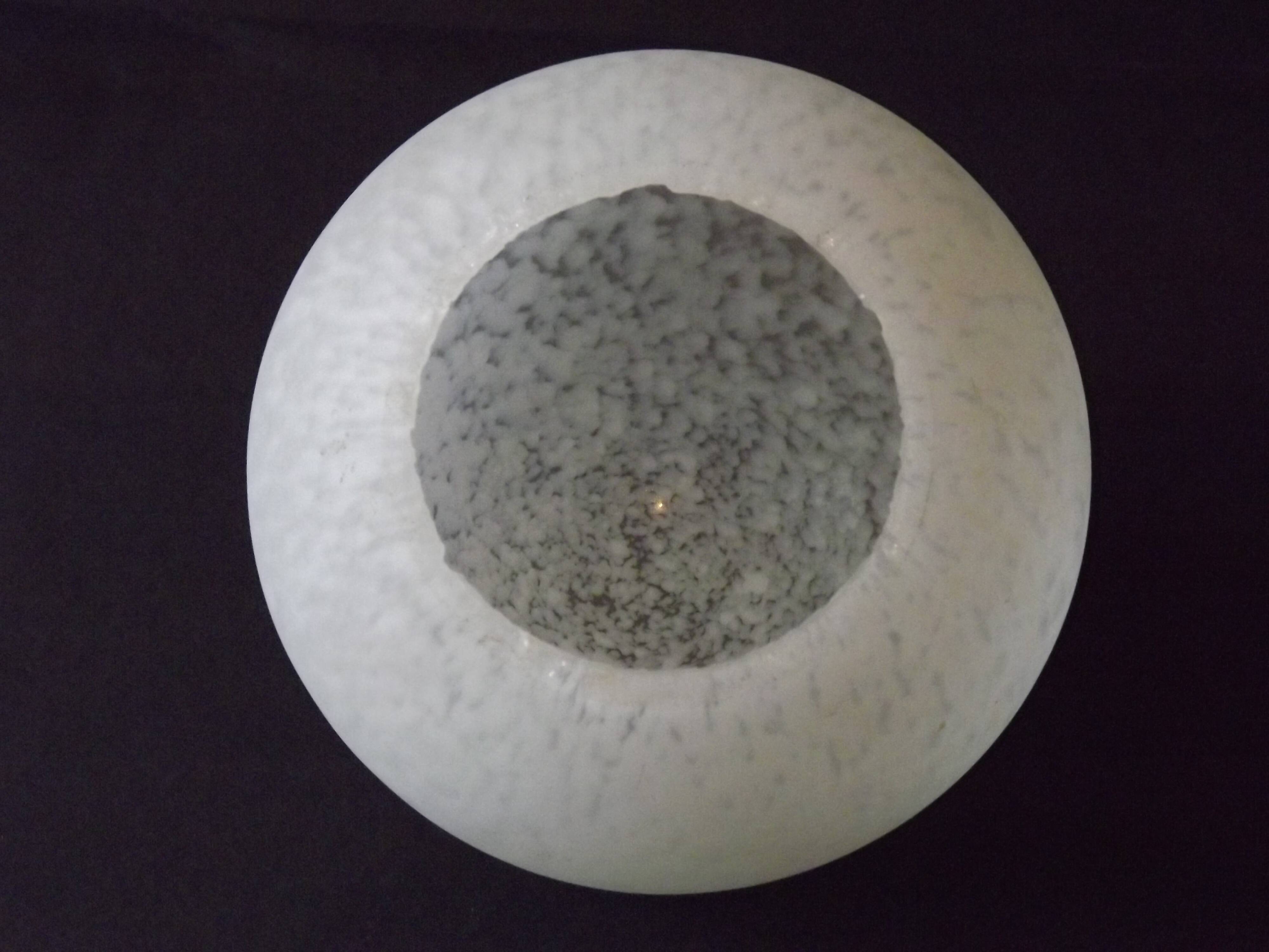 French vintage white Clichy glass ball-shaped replacement shade for lamps.