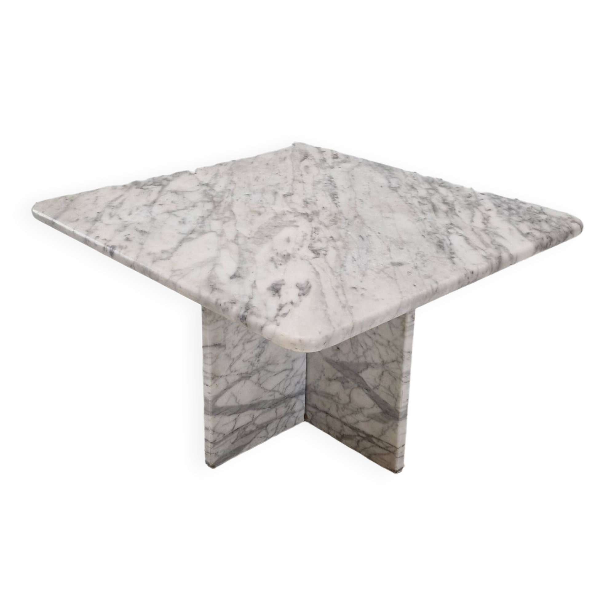 Italian carrara marble coffee table, 1980s