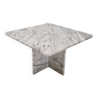 Table basse italienne en marbre de carrare, 1980s