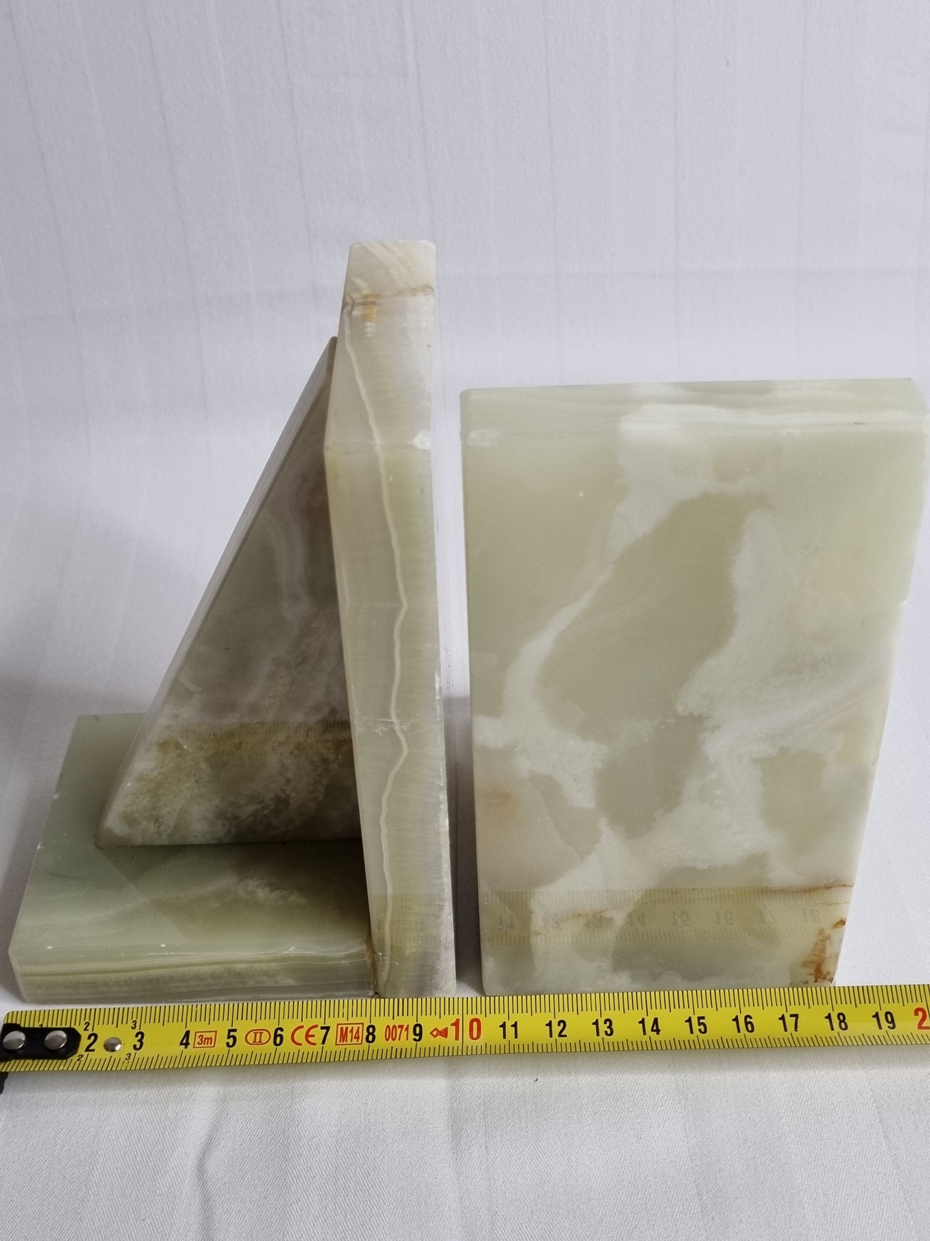 Pair of vintage onyx bookends, 70s, 14.5 cm