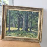 Oil painting from the 1960s signed J.Roche with ornamental frame