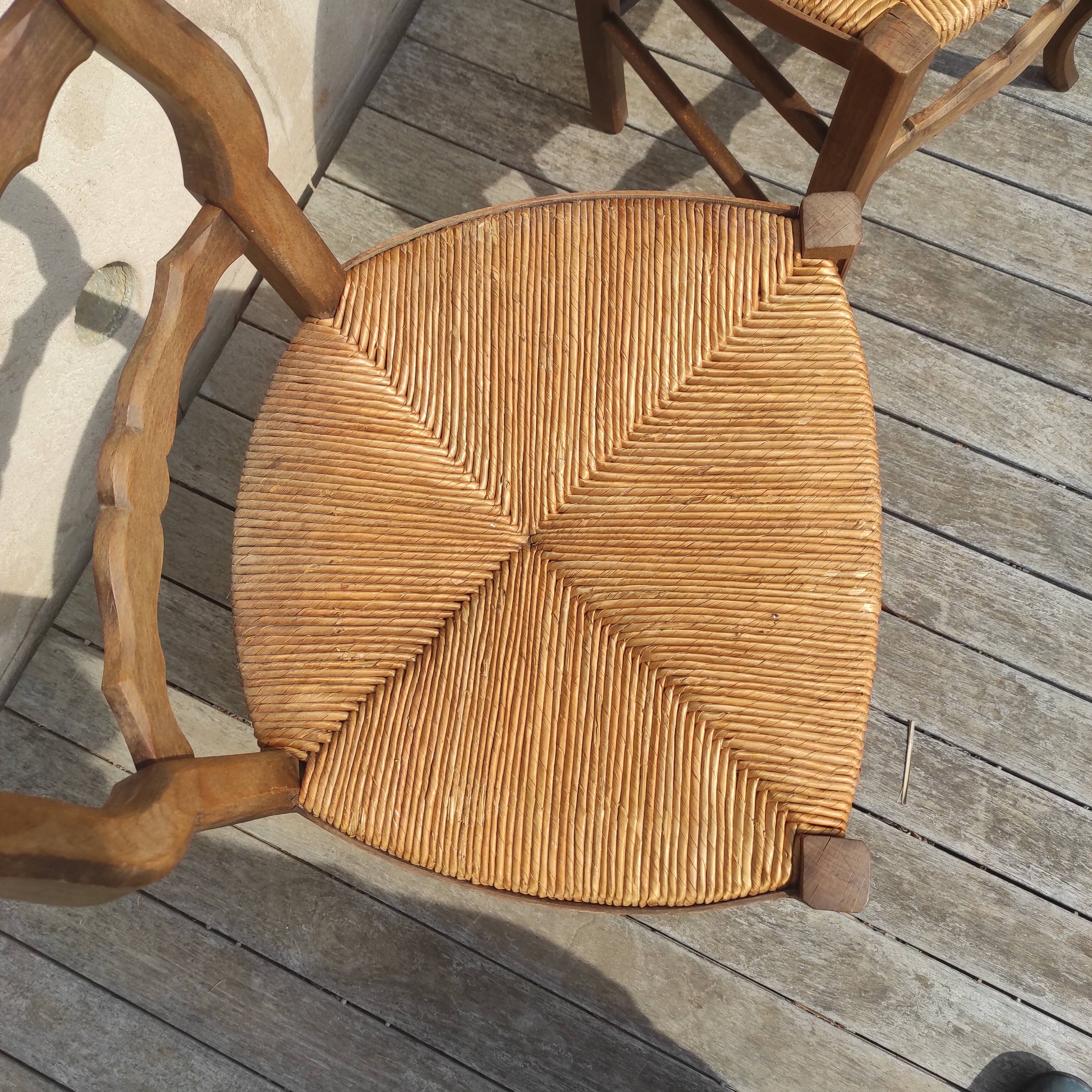 1 set of 2 rustic chairs