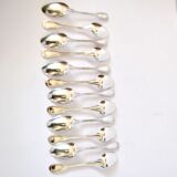 12 cuillères à dessert, café anciennes St Médard modèle filet style Chinon