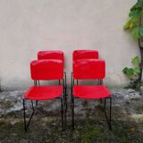 2 red and black stacking dining chairs Bononia