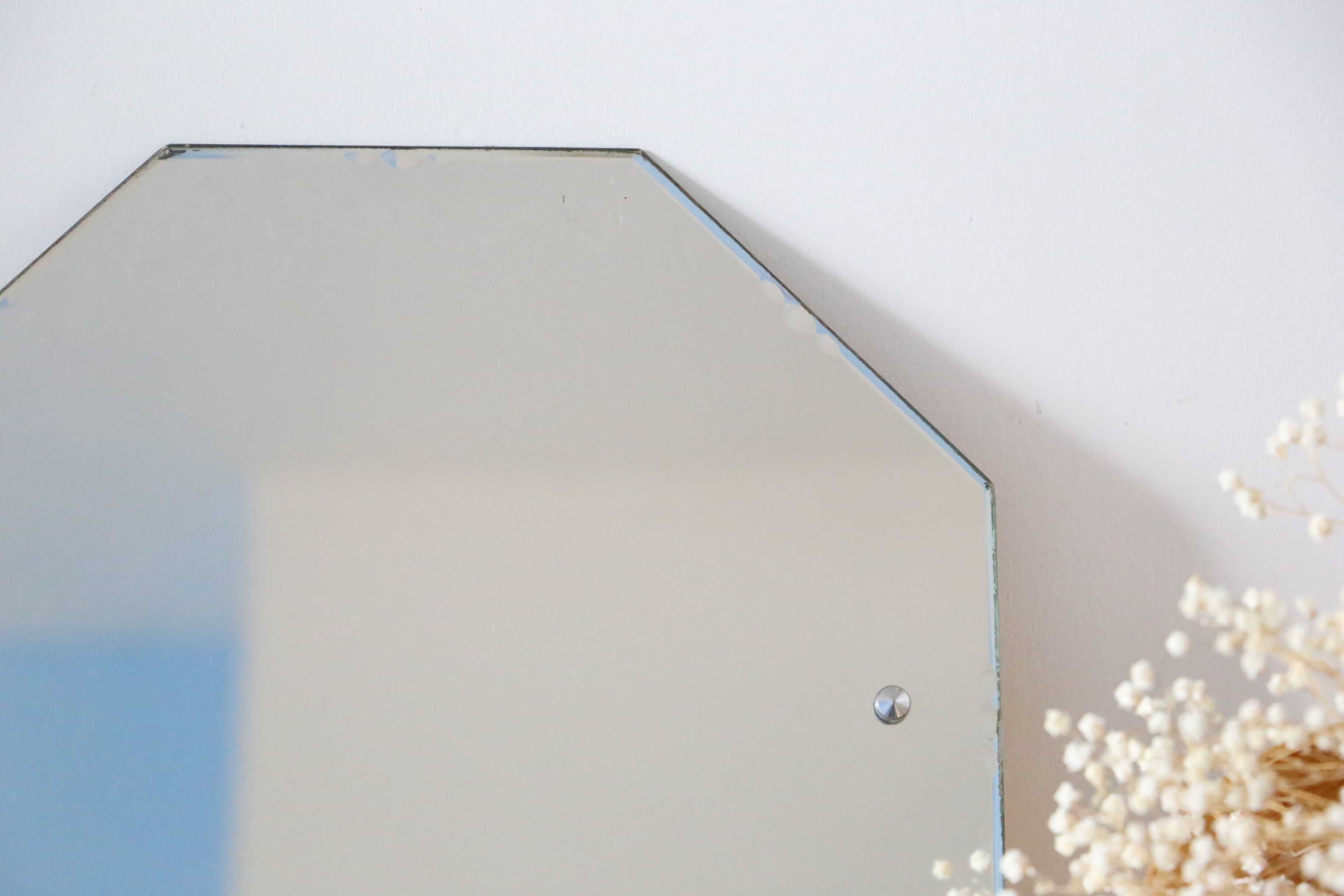 Octagonal bevelled wall mirror