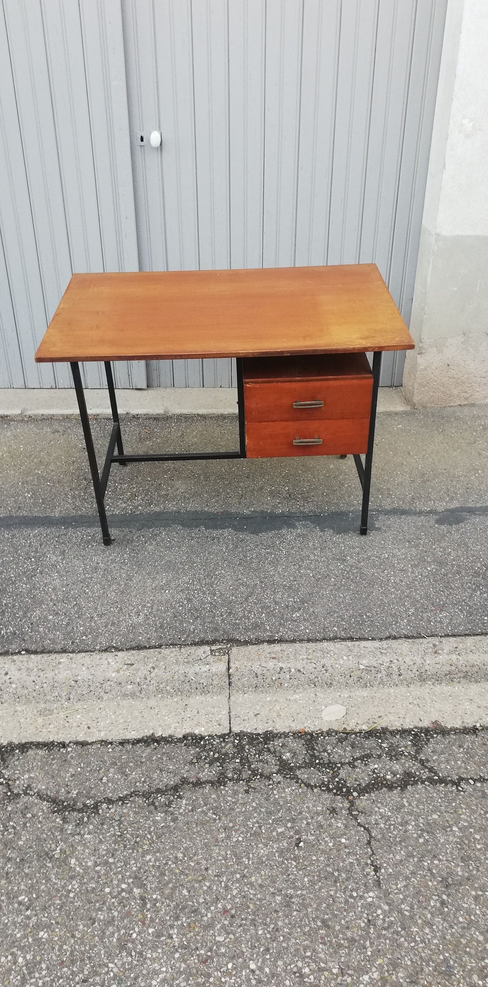 Vintage wood and metal desk