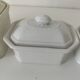 Trio de terrines Apilco porcelaine modèle perlé