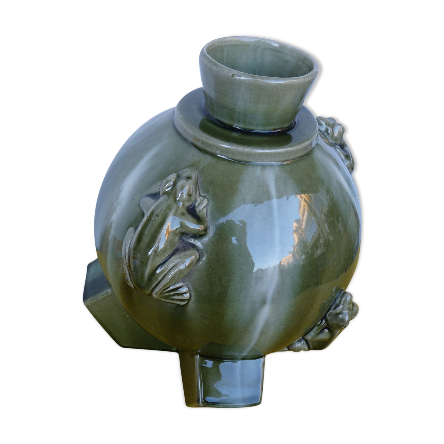 Large vase barbotine art deco sign latour