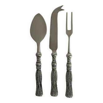 3-piece metal cheese service