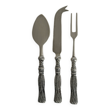 3-piece metal cheese service