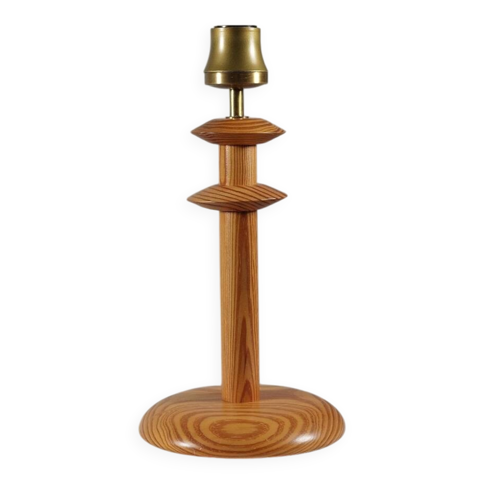 Postmodern vintage pine wood table lamp from the 1980s.