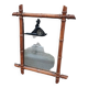 Wooden barber mirror