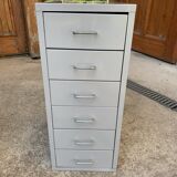 Industrial grey metal chest of drawers, 1980s