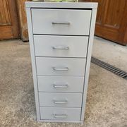 Industrial grey metal chest of drawers, 1980s