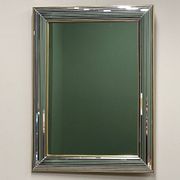DeKnudt 1980s “Disco” mirror with layered bevelled frame & gilt trim