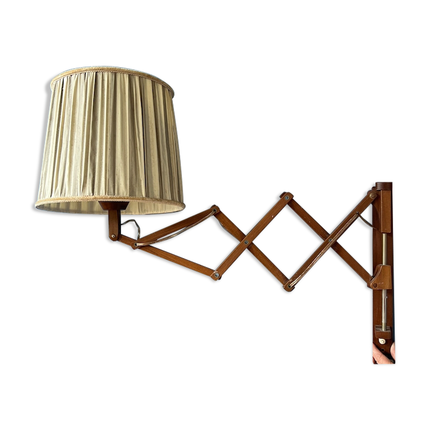 Wall lamp scissors in teak wood